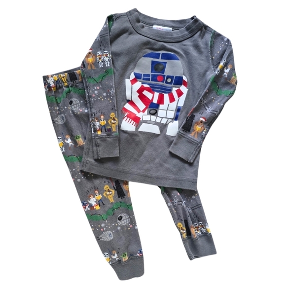 Hanna Andersson R2D2 Star Wars Christmas Pajamas PJs set 80-85/2T boys - Picture 1 of 3